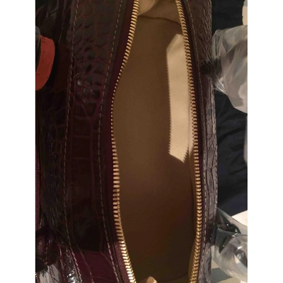 Pre-owned Bric's Leather Travel Bag In Burgundy