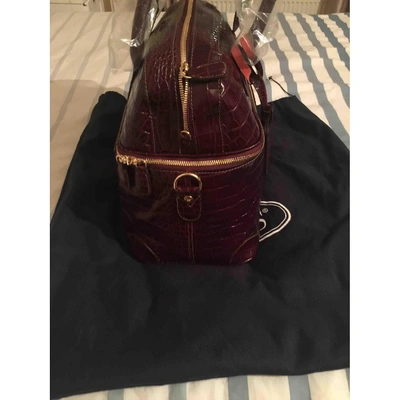 Pre-owned Bric's Leather Travel Bag In Burgundy
