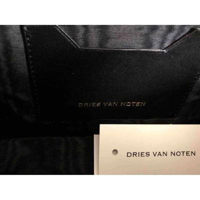 Pre-owned Dries Van Noten Velvet Clutch Bag In Purple