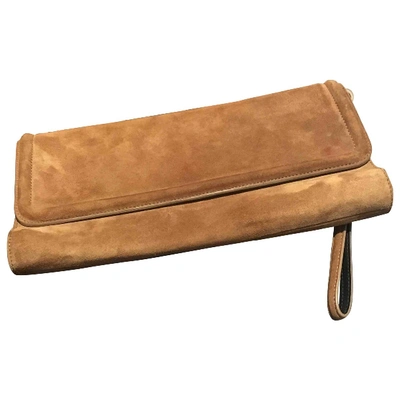 Pre-owned Hugo Boss Brown Velvet Clutch Bag