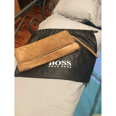 Pre-owned Hugo Boss Brown Velvet Clutch Bag
