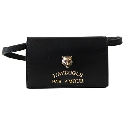 Pre-owned Gucci Animalier Black Leather Handbag