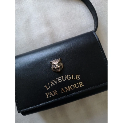 Pre-owned Gucci Animalier Black Leather Handbag