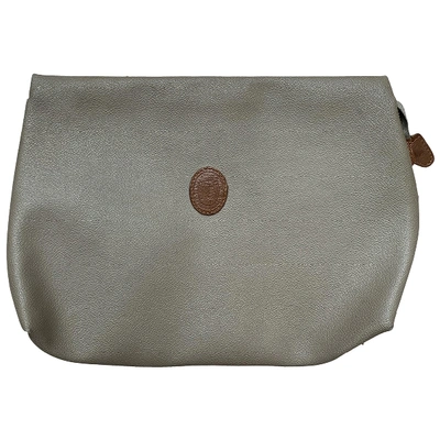 Pre-owned Trussardi Leather Clutch Bag In Beige