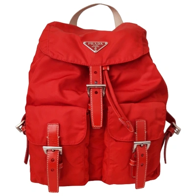 Pre-owned Prada Re-nylon Red Backpack