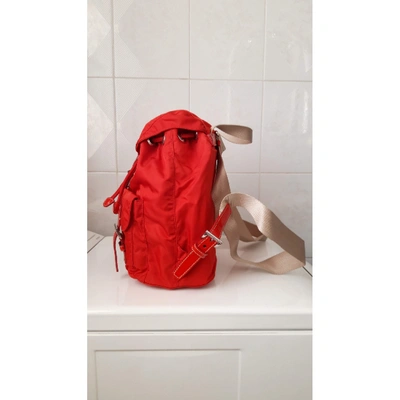 Pre-owned Prada Re-nylon Red Backpack