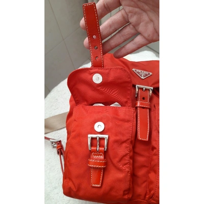 Pre-owned Prada Re-nylon Red Backpack