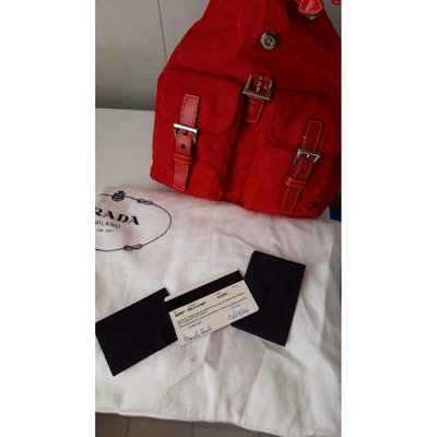 Pre-owned Prada Re-nylon Red Backpack