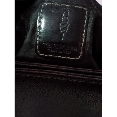 Pre-owned Trussardi Leather Handbag In Black