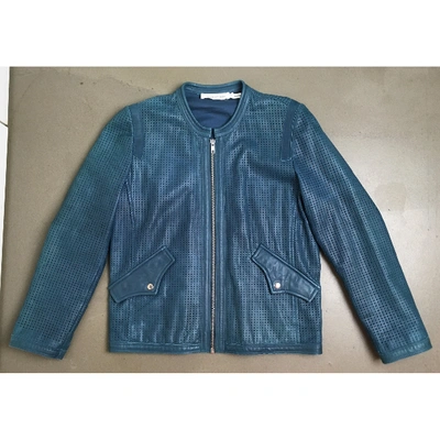 Pre-owned Isabel Marant Étoile Leather Biker Jacket In Blue