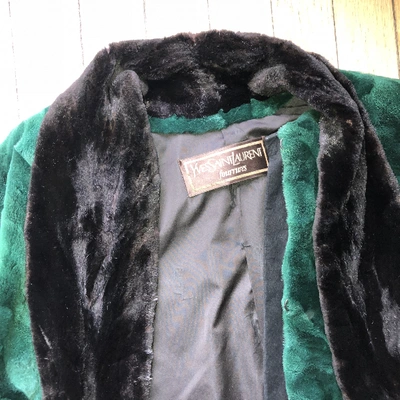 Pre-owned Saint Laurent Green Mink Coat