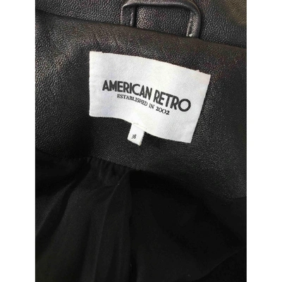 Pre-owned American Retro Black Leather Leather Jacket