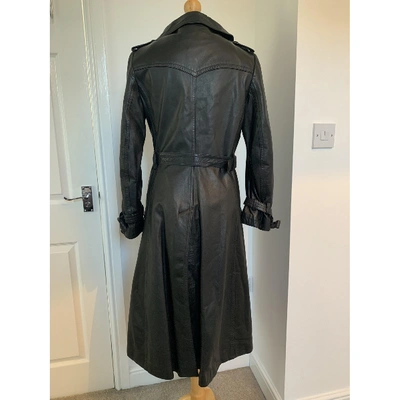 Pre-owned Harrods Black Leather Coat
