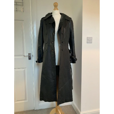 Pre-owned Harrods Black Leather Coat