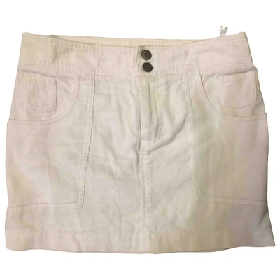 Pre-owned Marc Jacobs Velvet Mini Skirt In White