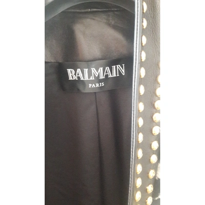 Pre-owned Balmain Black Fur Coat