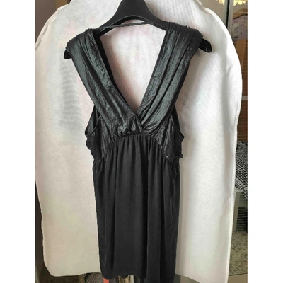 Pre-owned Sandro Silk Mini Dress In Black