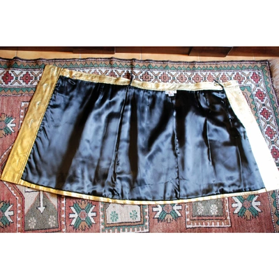 Pre-owned Saint Laurent Gold Leather Skirt
