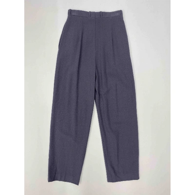 Pre-owned Dior Purple Wool Trousers