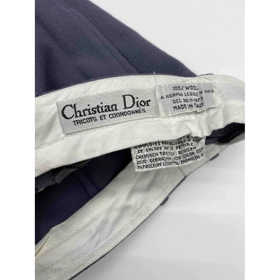 Pre-owned Dior Purple Wool Trousers
