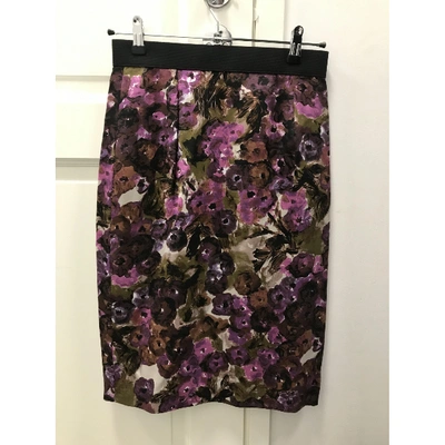 Pre-owned Tara Jarmon Silk Mid-length Skirt In Black