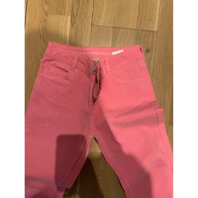 Pre-owned Claudie Pierlot Straight Jeans In Pink
