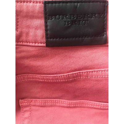 Pre-owned Burberry Slim Jeans In Pink