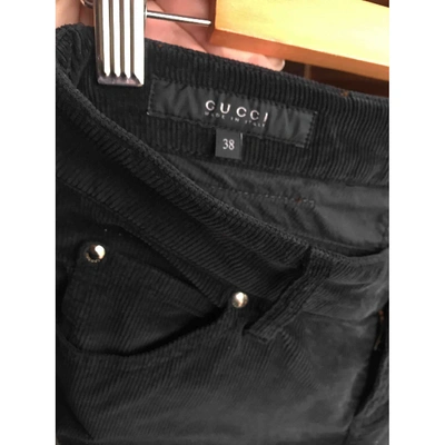 Pre-owned Gucci Velvet Trousers In Blue