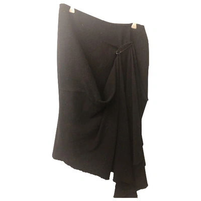 Pre-owned Viktor & Rolf Wool Mid-length Skirt In Black