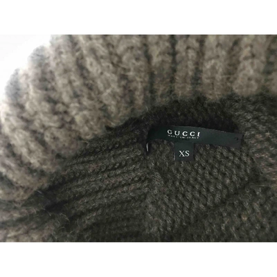 Pre-owned Gucci Wool Poncho In Brown