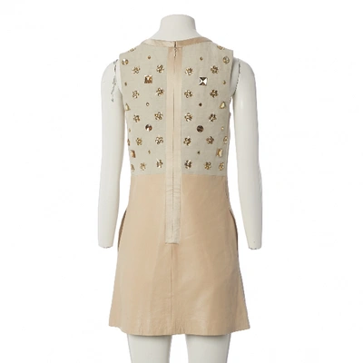 Pre-owned Chloé Linen Mini Dress In Beige