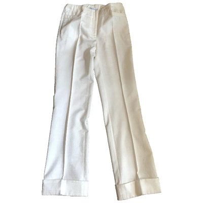 Pre-owned Blumarine White Cotton Trousers