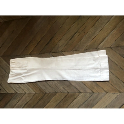 Pre-owned Blumarine White Cotton Trousers