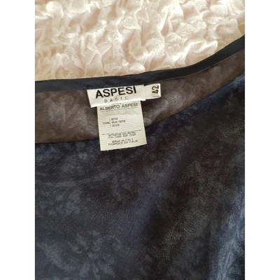 Pre-owned Aspesi Silk Maxi Dress In Blue