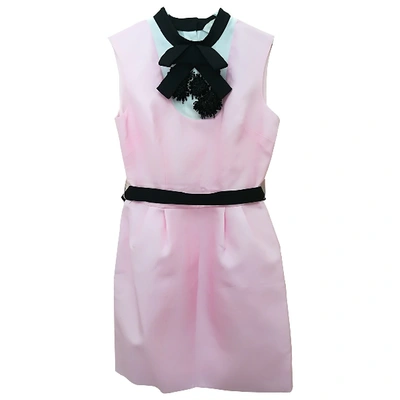 Pre-owned Daniele Carlotta Silk Mid-length Dress In Pink