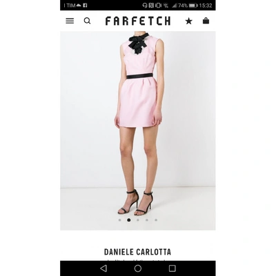 Pre-owned Daniele Carlotta Silk Mid-length Dress In Pink