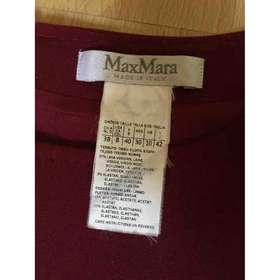 Pre-owned Max Mara Wool Mid-length Dress In Burgundy