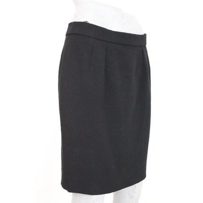 Pre-owned Dior Wool Mid-length Skirt In Black