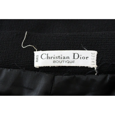 Pre-owned Dior Wool Mid-length Skirt In Black