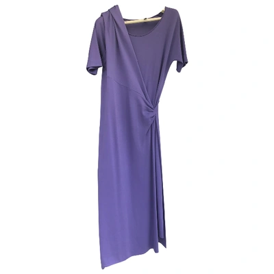JIL SANDER Pre-owned Wool Mid-length Dress In Purple