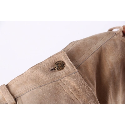 Pre-owned Dior Beige Leather Trousers
