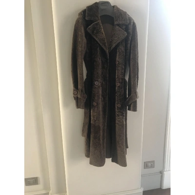 Pre-owned Drome Brown Leather Coat