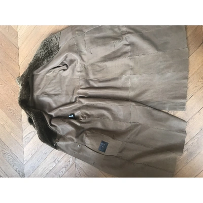 Pre-owned Drome Brown Leather Coat