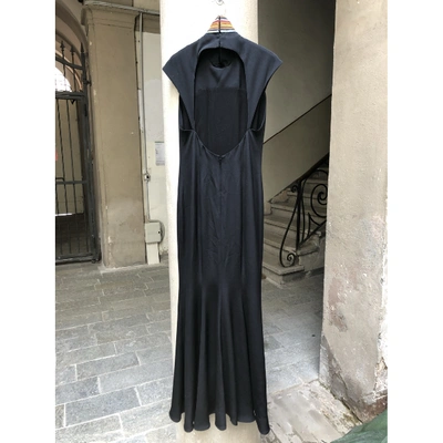 Pre-owned Tamara Mellon Linen Maxi Dress In Black