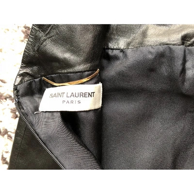 Pre-owned Saint Laurent Leather Mini Dress In Black