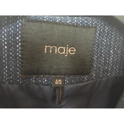 Pre-owned Maje Short Tweed Jacket In Blue