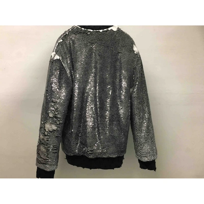 Pre-owned Iro Glitter Biker Jacket In Silver