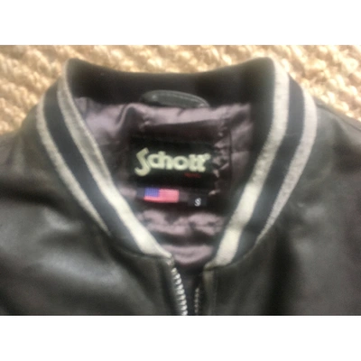 Pre-owned Schott Leather Jacket In Brown