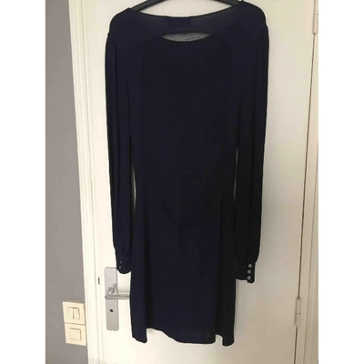Pre-owned Azzaro Mid-length Dress In Navy