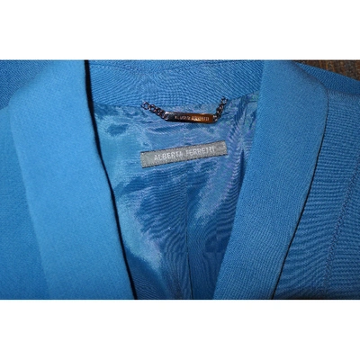 Pre-owned Alberta Ferretti Wool Suit Jacket In Blue